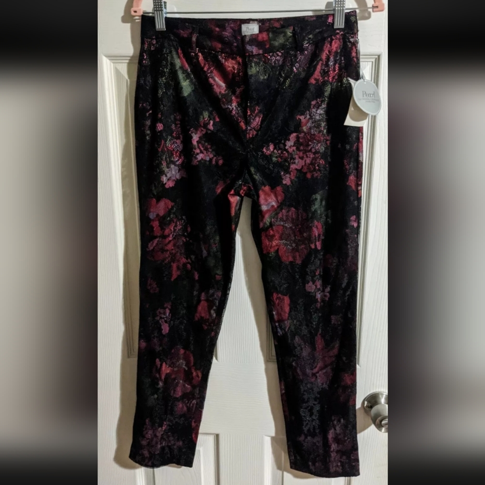 Pearl by Georgina Chapman Floral Lace Pants RARE 4 Dressy Cocktail